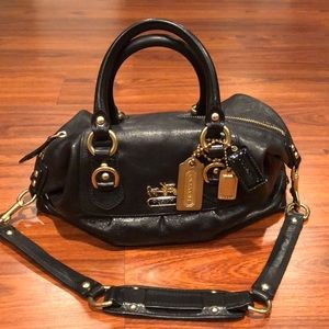 Coach Black satchel with shoulder strap handbag